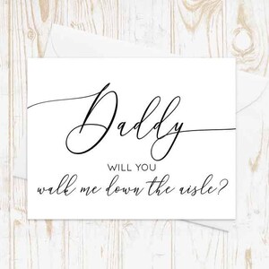 Will you walk me down the aisle? Give Me Away Card, Walk Me Down The Aisle, Wedding Card For Dad, Brother, Uncle with Metallic Envelope