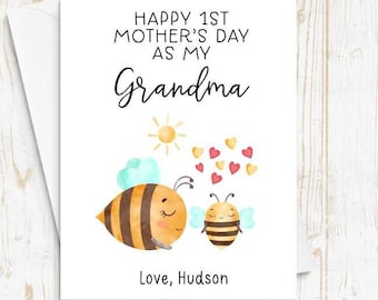 Happy Mothers Day Card For Grandma, First Mother's Day Card, Grandma Mother's Day Card, Happy 1st Mothers Day Card For Grandma, From Child