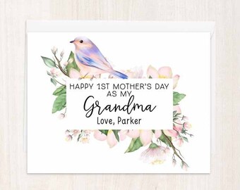 Happy Mothers Day Card For Grandma, First Mother's Day Card, Grandma Mother's Day Card, Happy 1st Mothers Day Card For Grandma, From Child