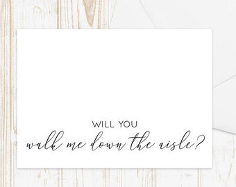 Will you walk me down the aisle? Give Me Away Card, Walk Me Down The Aisle, Wedding Card For Dad, Brother, Uncle with Metallic Envelope