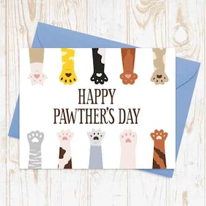 Cat Dad Card, Pet Father's Day Card, Fur Dad Card, Pawther's Day Card, Pawther's Day Gift, Card from Cats