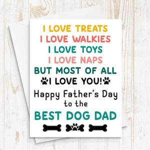Dog Dad Card, Best Dog Dad, Pet Father&#39;s Day Card, Fur Dad Card, Pawther&#39;s Day Card, Pawther&#39;s Day Gift, Card from Dog, Fathers Day card