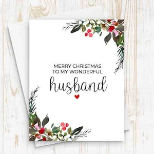 Husband Christmas Card, To my Husband Christmas Card, Christmas Card For Husband, Merry Christmas Card To My Wonderful Husband for Christmas