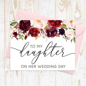 To my daughter on HER WEDDING DAY Card - Mother of the Bride Card with Metallic Envelope, Daughter Gift, wedding day card for daughter