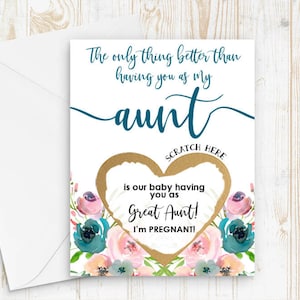 Scratch Off Great Aunt to be Card Pregnancy Announcement for Aunt The only thing better than having you as my aunt scratch off card