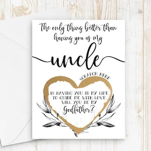 The only thing better than having you as my uncle Godfather Proposal Scratch Off Card - Will you be my Godfather - Godfather card for Uncle