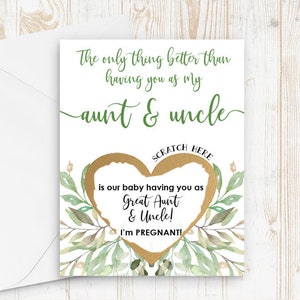 Scratch Off Great Aunt and Uncle to be Card Pregnancy Announcement for Aunt & Uncle The only thing better than having you as my aunt uncle