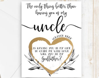 The only thing better than having you as my uncle Godfather Proposal Scratch Off Card - Will you be my Godfather - Godfather card for Uncle