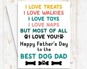 Dog Dad Card, Best Dog Dad, Pet Father's Day Card, Fur Dad Card, Pawther's Day Card, Pawther's Day Gift, Card from Dog, Fathers Day card