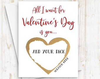 Adult Valentines Day Card, Naughty Valentine's Card, Funny Valentines Day Card, Naughty Valentines Day Scratch Off Card, Funny Valentine