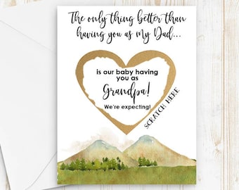 Pregnancy Announcement Card Reveal to Dad - Scratch off Pregnancy Announcement - New Grandpa - Grandpa to be Pregnancy Reveal card for dad