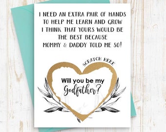 Godfather Proposal Scratch Off Card - Will you be my Godfather - Godfather asking card - Be My Godfather Card for Uncle, Cousin, Best Friend