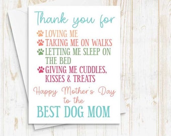 Dog Mom Card, Best Dog Mom, Pet Mother's Day Card, Fur Mom Card, Mother's Day Card, Mother's Day Gift, Card from Dog, Mothers Day card