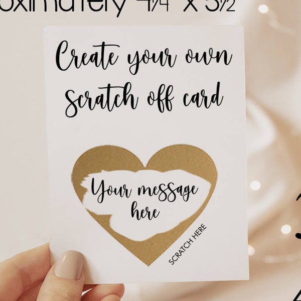 Create your own scratch off card, Custom message card - Personalized Card - Birthday card, surprise card, scratch to reveal, custom card
