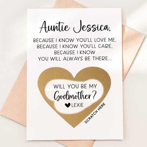 Will You Be My Godparents Scratch Off Card, Godmother Card, Will you be my godmother, godfather, godparents, Godmother Proposal Card