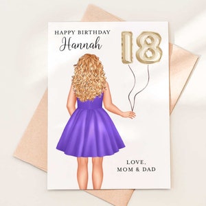18th Birthday Card, Friend Birthday Card, Personalized with Name, 18th Birthday Card Customized, Eighteen Birthday Card, 18th Bday card
