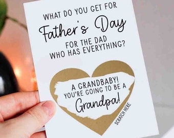Father's Day Pregnancy Reveal Card Happy Fathers Day Card New Grandpa Scratch Off Card Fathers Day Baby Announcement Baby Reveal for Dad