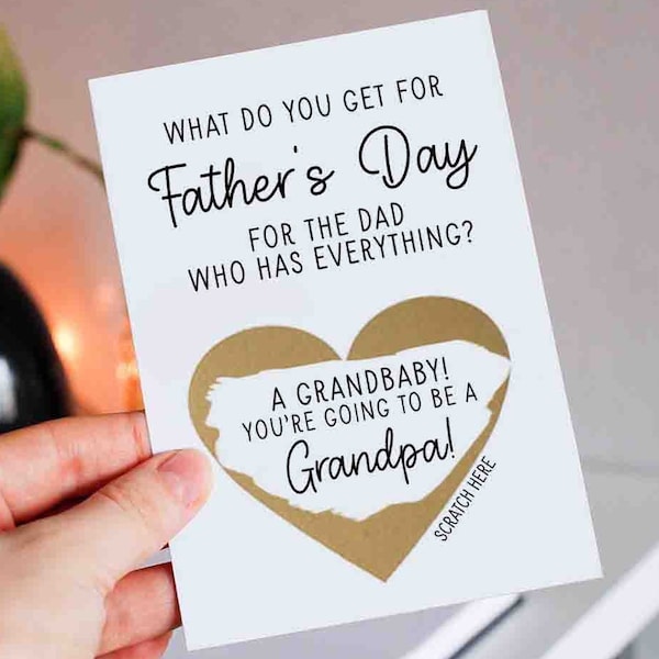 Father's Day Pregnancy Reveal Card Happy Fathers Day Card New Grandpa Scratch Off Card Fathers Day Baby Announcement Baby Reveal for Dad