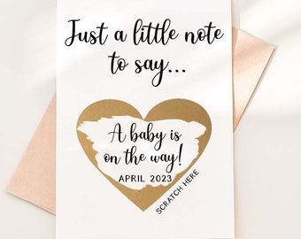 Pregnancy Reveal Card A baby is on the way card, we're pregnant card, Pregnancy Announcement Card for friends family Scratch Off Reveal