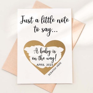 Pregnancy Reveal Card A baby is on the way card, we're pregnant card, Pregnancy Announcement Card for friends family Scratch Off Reveal