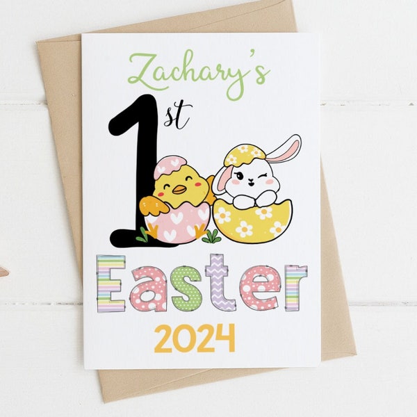 First Easter Card, PERSONALIZED Easter Card, Baby's 1st Easter Card, Easter Baby Card, First Easter Card Baby, Easter card for Baby