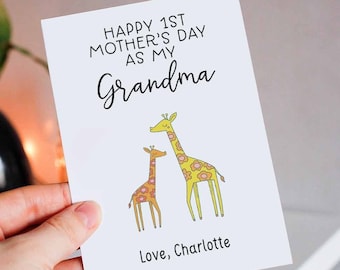 Happy Mothers Day Card For Grandma, First Mother's Day Card, Grandma Mother's Day Card, Happy 1st Mothers Day Card For Grandma, From Child