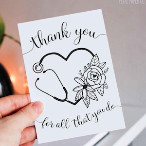 Thank You Card for Nurses, Doctors, EMTs, Medical Staff, Administrative Staff, Medical Thank You Cards, Frontline Hero Cards, Appreciation