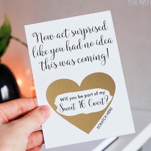 Will you be part of my Sweet 16 Court? Scratch Off Sweet 16 Court Proposal Card, Sweet 16 Scratch off, cards for Sweet 16 Court, Sweet 16