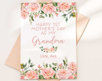 First Mothers Day Card, Happy Mothers Day Card For Grandma, Grandma Mother's Day Card, Happy 1st Mothers Day Card For Grandma, From Child