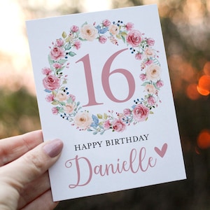 16th Birthday Card, Friend Birthday Card, Personalized with Name, 16th Birthday Card Customized, Sweet Sixteen Birthday Card, 16th Bday
