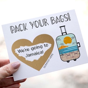 Pack Your Bags Surprise Travel Card Scratch Off Card, Surprise Beach Vacation Card, We&#39;re Going to the beach, Beach Vacation Gift Scratchoff