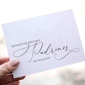 PADRINOS DE VELACION Proposal Card - Padrinos Card - Quieren ser nuestros padrinos de Velacion? Spanish Padrinos de Velacion Card