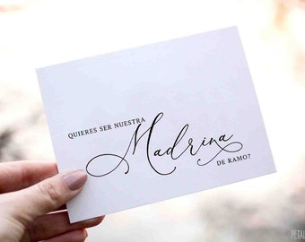 MADRINA DE RAMO Proposal Card - Madrina de Ramo Card - Quieres ser nuestra Madrina de Ramo? Spanish madrina de ramo card for Madrina de Ramo