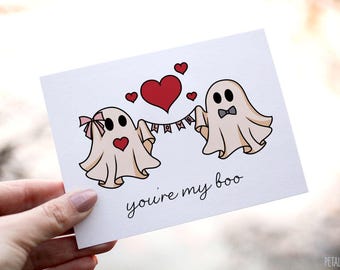 You're My Boo Card, Love Card, Halloween Card, Sweet Card, Cute Card, Relationship Card, Anniversary Card, Husband Card,Cute Ghost