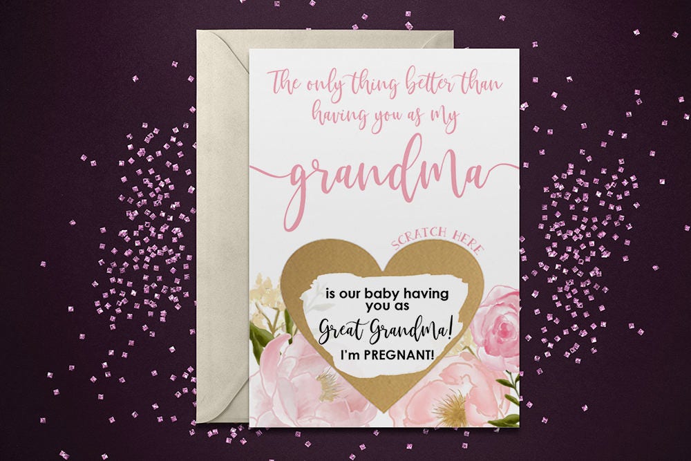 scratch off great grandma to be card pregnancy grandma to be card