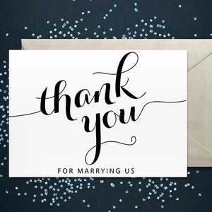 Thank You For Marrying Us Card, Wedding Card, Wedding Thank You Cards, Wedding Vendor Thank You, Officiant Thank You