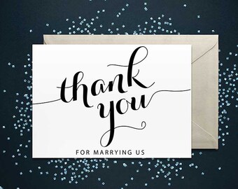 Thank You For Marrying Us Card, Wedding Card, Wedding Thank You Cards, Wedding Vendor Thank You, Officiant Thank You