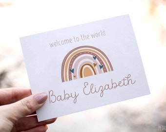 New Baby Card, Rainbow Card, Welcome To The World Card, Congratulations New Baby Card, Expecting Card, Newborn Baby Card, Baby Girl Card