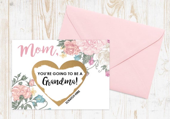 grandma card youre going to be a grandma grandma to be Scratch Off Im pregnant pregnancy reveal