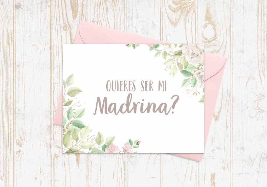 Madrina Proposal in Spanish Quieres Ser My Madrina De Bautizo Godmother  Proposal Will You Be My Madrina Confirmation, Baptism Gift 
