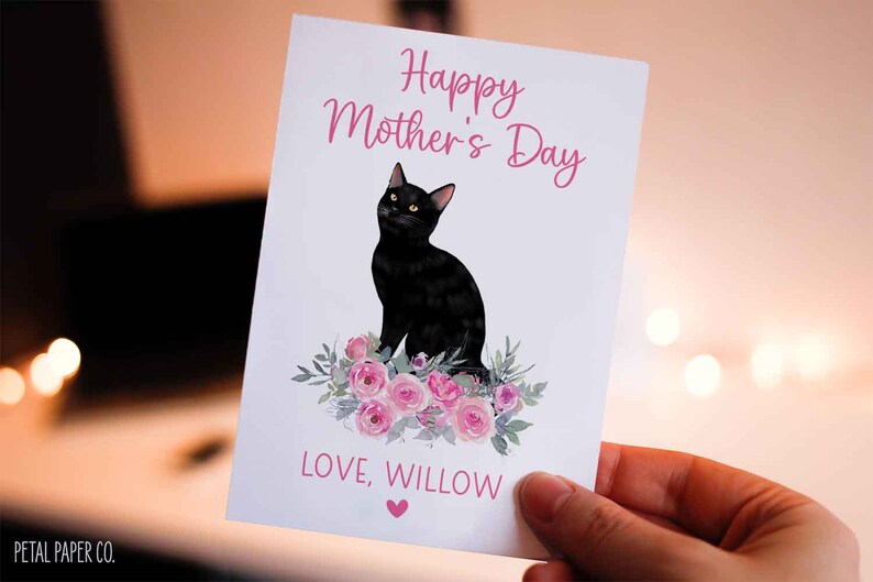 Happy Mothers Day Card for Cat Mom, Cat Mother's Day Card, Cat Mom ...