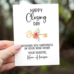 Closing Day Card, Thank You Card from Realtor, For Buyer, Happy Closing Day, Real Estate Thank You, Card for Client, Thank You Buyers Card