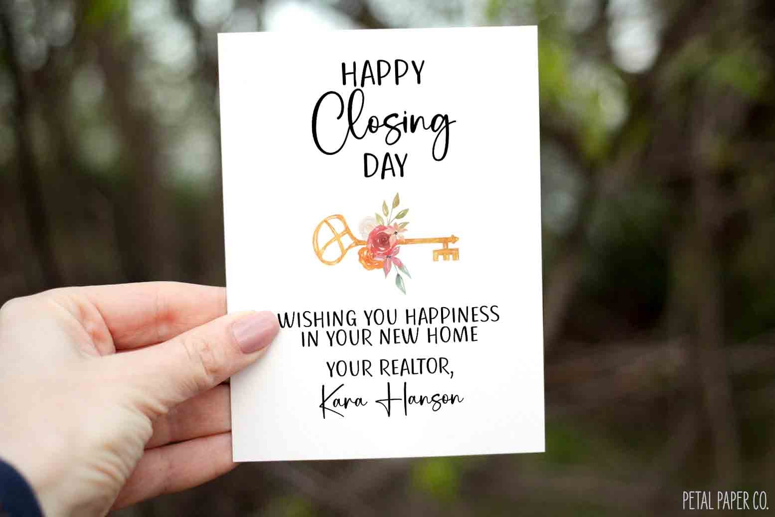 Closing Day Card Thank You Card From Realtor for Buyer Etsy