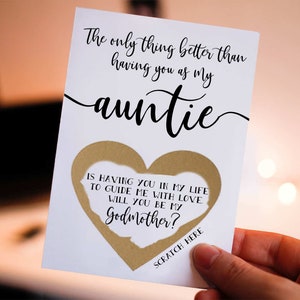 The only thing better than having you as my auntie Godmother Proposal Scratch Off Card - Will you be my Godmother - Godmother card for Aunt
