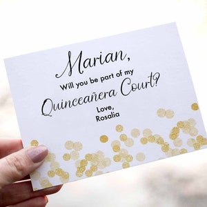 Will you be part of my Quinceañera Court? Personalized Quinceañera Court Proposal Card, Quinceañera proposal, card for Quinceañera Court