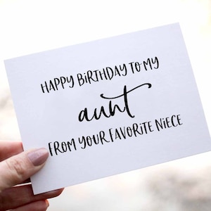 Funny Aunt Birthday Card, Happy Birthday Aunt, Card From Niece ...