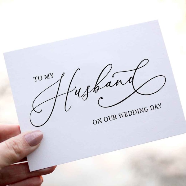 To my Husband on our wedding day - Card to groom husband on wedding day - Husband Groom Card Wedding Day Card for New Husband