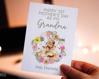 Happy Mothers Day Card For Grandma, First Mother's Day Card, Grandma Mother's Day Card, Happy 1st Mothers Day Card For Grandma, From Child