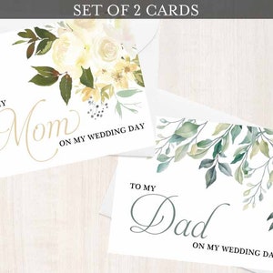 Wedding Day Cards Bundle Set of 2, To My Mom Card, To My Dad Card, Mother of the Bride Card, Father of the Bride Card, Mother of the Bride