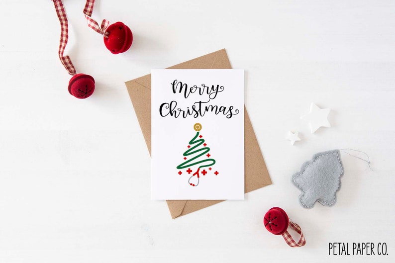 Nurse Christmas Card Doctor Christmas Card Medical Worker Etsy